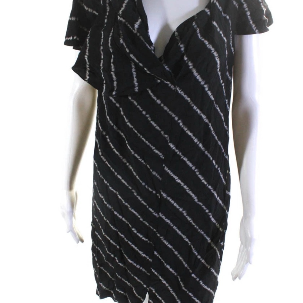 BCBGMAXAZRIA  Women's V-Neck Sleeveless Shift Mini Dress Black Size M